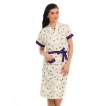 Red Rose Women Cream and Purple Bath Robes