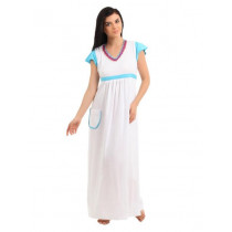 Red Rose Women White Nightdress