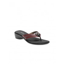 Rocia Women Maroon & Black Sandals