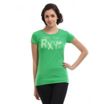 Roxy Women Green Graphic Printed T-Shirt