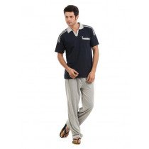 SDL by Sweet Dreams Men Blue & Grey Pyjama Set