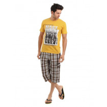 SDL by Sweet Dreams Men Mustard Pyjama Set
