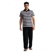 SDL by Sweet Dreams Men Navy Blue & White Pyjama Set