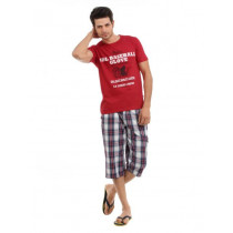 SDL by Sweet Dreams Men Red & Blue Pyjama Set