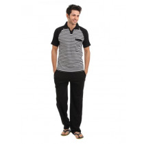 SDL by Sweet Dreams Men White & Black Pyjama Set