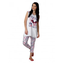 SDL by Sweet Dreams Women White Printed Night Suit S11-3229