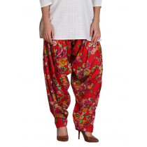 Shree Women Red Printed Patiala