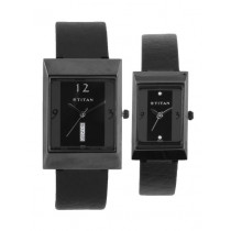 Titan Him & Her Black Watches