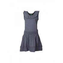 United Colors of Benetton Girls Polka Dot Navy Blue Dress