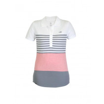 Nike Women Striped Polo White T-shirt