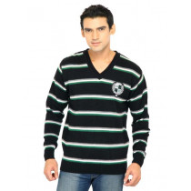 Scullers Men Stripes Black Sweaters
