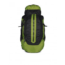 Peter England Unisex Black & Green Hiking Backpack