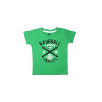 Gini and Jony Boys Printed Green T-shirt