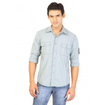 Lee Men Solid Grey Shirts