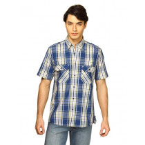 Indigo Nation Men Checks Blue Shirt