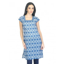 W Women Printed Blue Kurta
