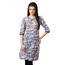 W Women Printed Blue Kurta