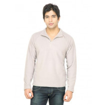 Quechua Men Warm Fleece Beige Sweatshirt
