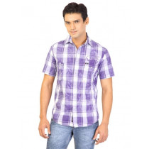 Lee Men Purple Check Shirt