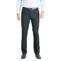 Peter England Men Stripes Black Trouser