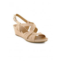 Clarks Women Prize Club Beige Wedges