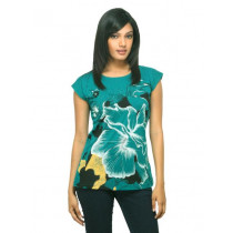 Sepia Women Printed Green T-shirt