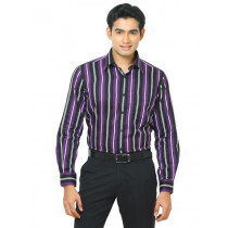 Indigo Nation Men Bling Purple  Striped Shirt