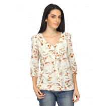 Arrow Woman Printed Cream & Brown Top