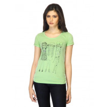 Jealous 21 Women Printed Green T-shirt