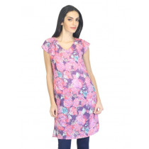 W Women Printed Pink Kurta