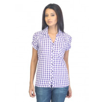 Jealous 21 Women Check Purple Shirt