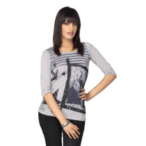 Jealous 21 Women Chic Melange Grey Top