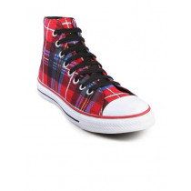 Converse Unisex Chuck Taylor Checks HI Red Canvas Shoe