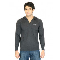 Spykar Men Solid Charcoal Sweaters