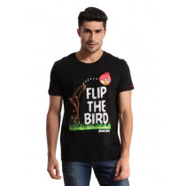 Angry Birds Men Printed Black T-shirt
