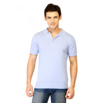 United Colors of Benetton Men Solid Blue Polo T-shirts