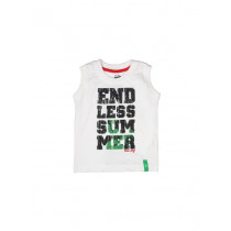 Gini and Jony Boys Printed White T-shirt