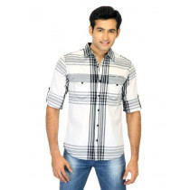 Spykar Men Check White Shirts