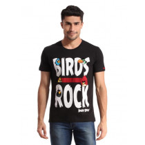 Angry Birds Men Printed Black T-shirt
