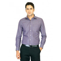Belmonte Men Check Purple Shirts