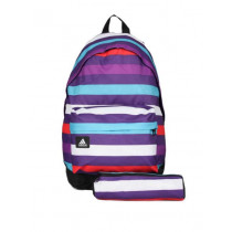 ADIDAS Women Purple Striped Backpack