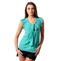 ONLY Women Turquoise Chiffon Top