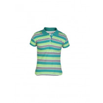 Gini and Jony Girls Polo Striped Blue T-shirt