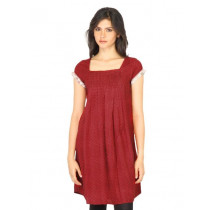 W Women Small Flower Pattern Red Kurti