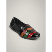 Catwalk Women Leather Slip-Ons Black Flats