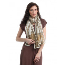 Fabindia Women Off White Printed Stole