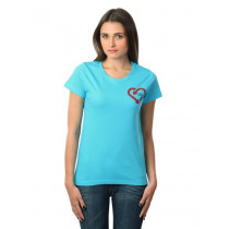 Myntra Women Love Only Blue T-shirt
