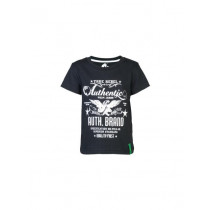 Gini and Jony Boys Printed Black T-Shirt