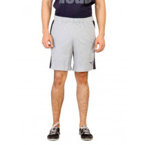 Puma Men Solid Grey Knits Panel Shorts