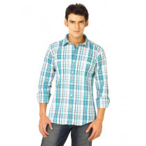 Flying Machine Men Ydc Aqua Green Shirts